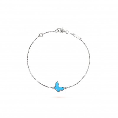 VAN CLEEF ARPELS SWEET ALHAMBRA BUTTERFLY BRACELET - WHITE GOLD, TURQUOISE  VCARF80400